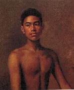 Hubert Vos Iokepa, Hawaiian Fisher Boy Germany oil painting artist